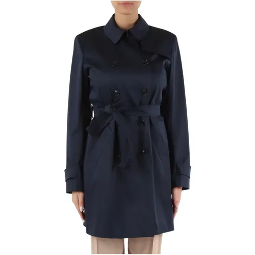 Stretch Baumwoll Trenchcoat , Damen, Größe: L - Marella - Modalova