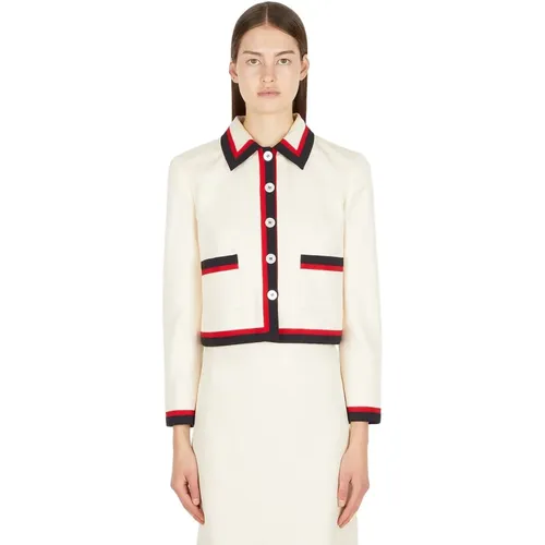 Stilvolle Stripe Trim Suit Jacket - Miu Miu - Modalova