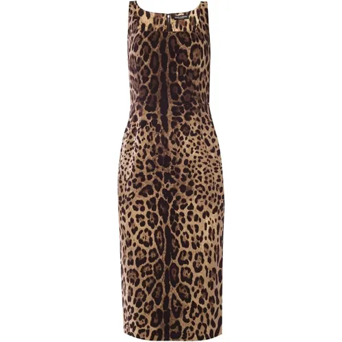 Leopardenmuster-Kleid - Dolce & Gabbana - Modalova