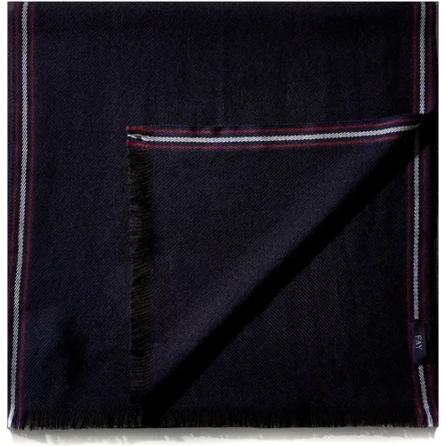 Two-Tone Wool Scarf with Frayed Bottom , male, Sizes: ONE SIZE - Fay - Modalova
