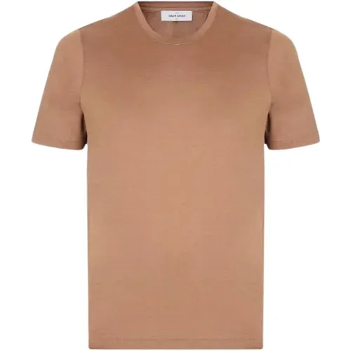 Casual Baumwoll T-Shirt , Herren, Größe: M - Gran Sasso - Modalova