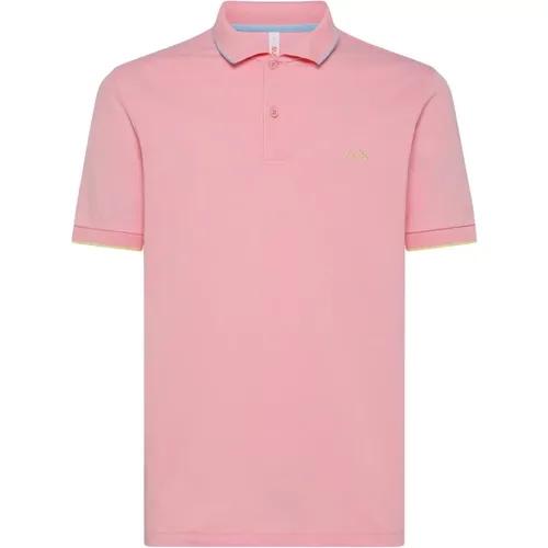 Polo Shirt with Small Collar Stripe , male, Sizes: S, L, 2XL, M - Sun68 - Modalova