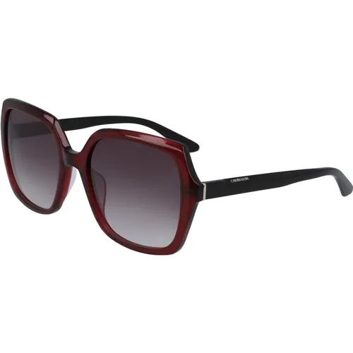 Sonnenbrille in Burgund/Grau , Damen, Größe: 57 MM - Calvin Klein - Modalova