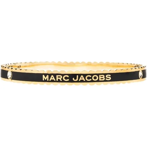 Brass bracelet with logo , female, Sizes: ONE SIZE - Marc Jacobs - Modalova