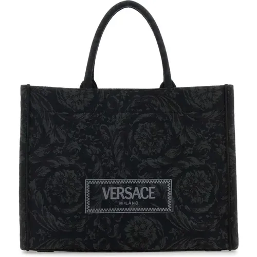 Athena Barocco bestickte Leinwand Einkaufstasche - Versace - Modalova