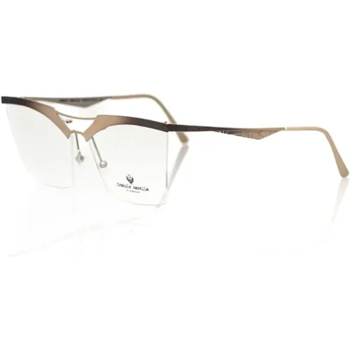 Clubmaster Metallbrille Gold Glitzer , Damen, Größe: ONE Size - Frankie Morello - Modalova