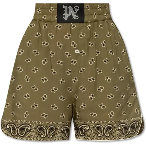 Shorts with paisley motif , female, Sizes: XS - Palm Angels - Modalova