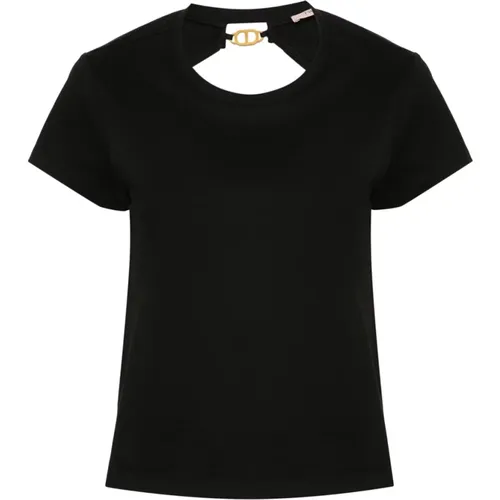 Schwarze T-Shirts und Polos , Damen, Größe: XS - Twinset - Modalova