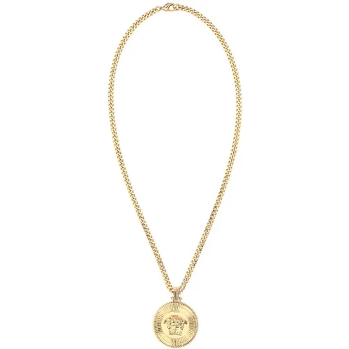 Gold Metall Medusa Biggie Halskette , Herren, Größe: ONE Size - Versace - Modalova