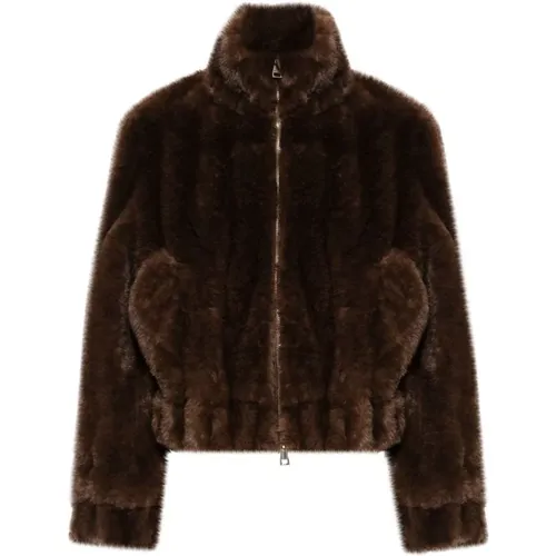 Faux-Fur Coat Zip Fastening , female, Sizes: L, M, XS, S - Liu Jo - Modalova