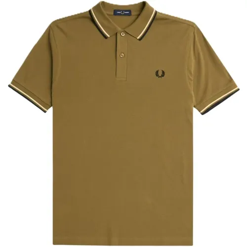 Braunes Gestreiftes Poloshirt mit Kontrast - Fred Perry - Modalova