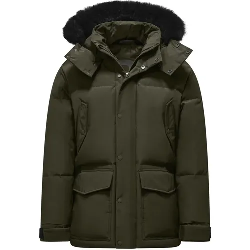 Multi-pocket Parka with Genuine Fur Trim , male, Sizes: L, 2XL, M, XL, S - BomBoogie - Modalova