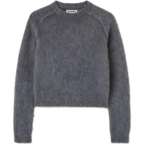 Grey Wool-Silk Blend Sweater , female, Sizes: L, M - Jil Sander - Modalova