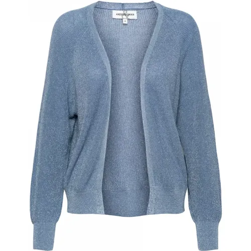 Lurex Strick V-Ausschnitt Pullover , Damen, Größe: M - &Co Woman - Modalova