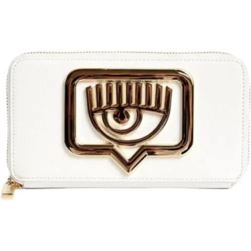 Wallet with Golden Metal Logo and Eyelike Chain Strap , female, Sizes: ONE SIZE - Chiara Ferragni Collection - Modalova