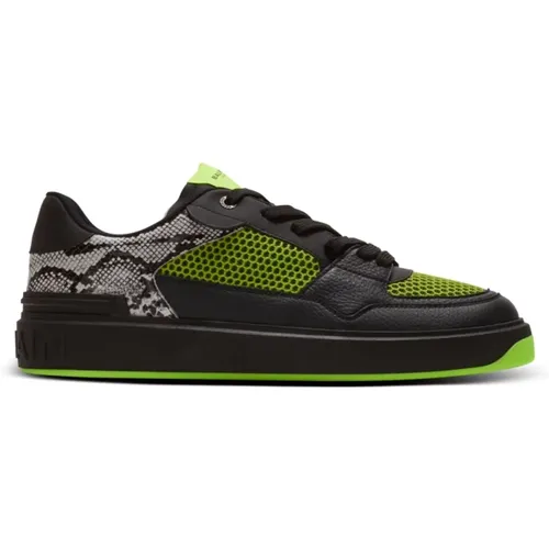 Sneakers B-Court Flip aus Leder in Python-Optik und Mesh , Herren, Größe: 39 EU - Balmain - Modalova