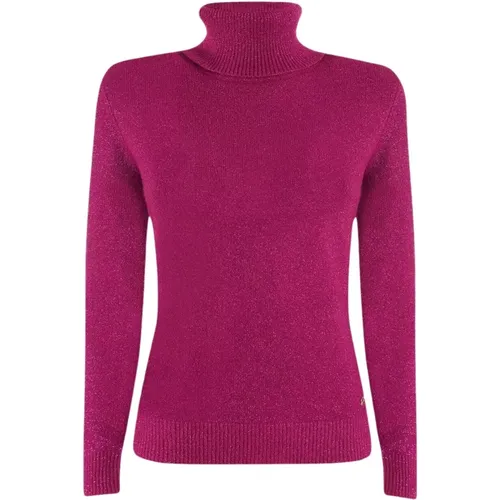 Damen Rollkragenpullover mit Lurex-Details - YES ZEE - Modalova