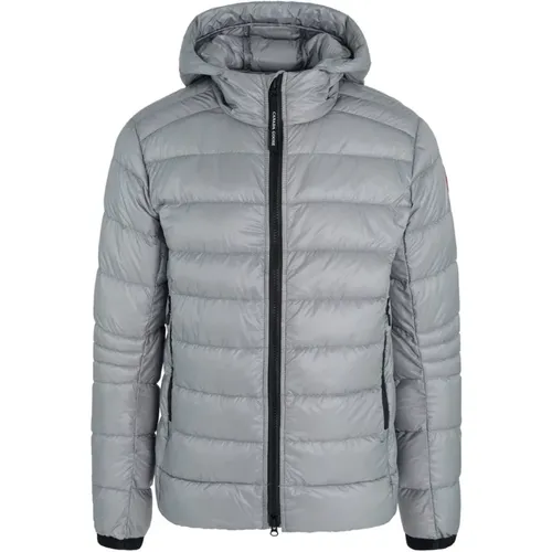 Crofton Hoody Grey Hooded Jacket , male, Sizes: M, L - Canada Goose - Modalova