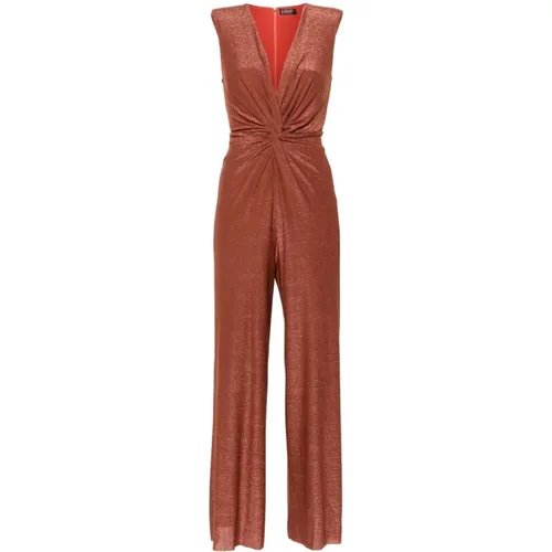 Roter Metallic-Streifen Jumpsuit , Damen, Größe: M - Liu Jo - Modalova