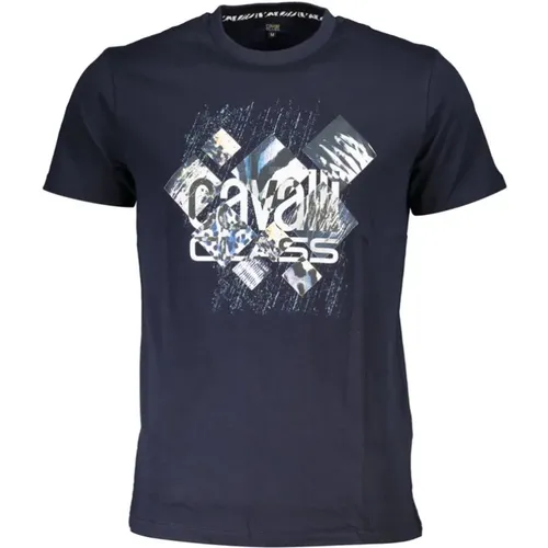 Bedrucktes Logo-T-Shirt Kurzarm Rundhalsausschnitt , Herren, Größe: XL - Cavalli Class - Modalova