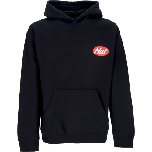 Schwarzer Hoodie mit Kängurutasche , Herren, Größe: L - HUF - Modalova