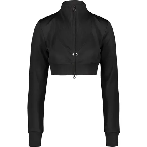 Schwarze Trainingsjacke , Damen, Größe: S - Courrèges - Modalova