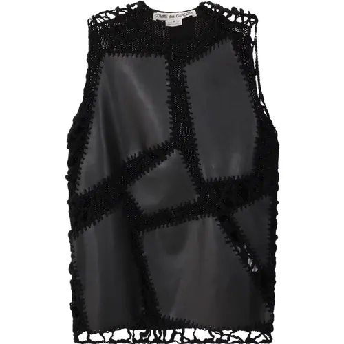 Schwarzes Wollstrickärmelloses Top , Damen, Größe: S - Comme des Garçons - Modalova