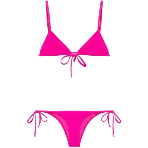 Fuchsia Triangle Cup Beachwear Set , Damen, Größe: XS - The Attico - Modalova
