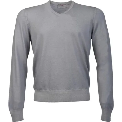 V-Ausschnitt-Sweater , Herren, Größe: 4XL - Gran Sasso - Modalova