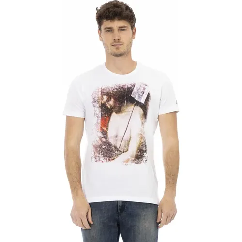 Casual T-Shirt mit kurzen Ärmeln und Rundhalsausschnitt , Herren, Größe: M - Trussardi - Modalova