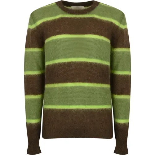 Gestreifter Mohair Pullover Braun - AMARÁNTO - Modalova