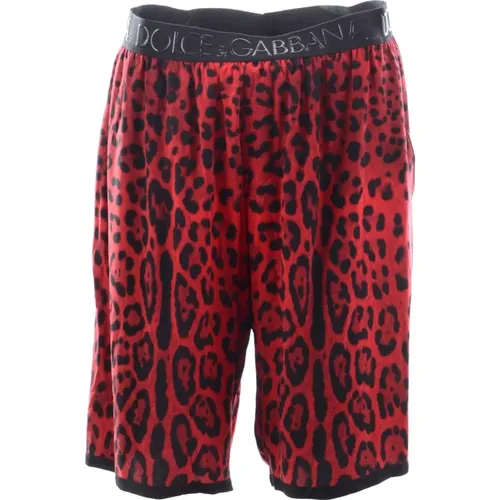 Animal Print Men`s Sports Shorts , male, Sizes: 2XL, XL - Dolce & Gabbana - Modalova