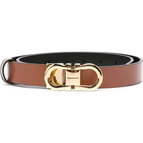 Leather Gancini Belt , female, Sizes: 100 CM - Salvatore Ferragamo - Modalova