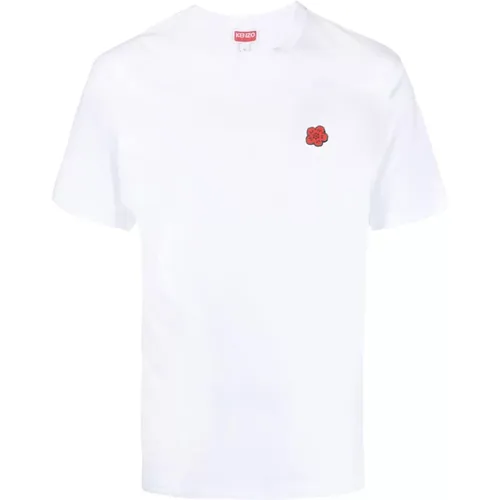 Cotton Logo Patch T-Shirt , male, Sizes: M, L, XL - Kenzo - Modalova