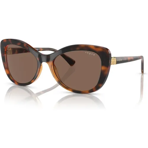 Dunkle Havana Sonnenbrille,Transparente Grau/Braun Getönte Sonnenbrille - Vogue - Modalova