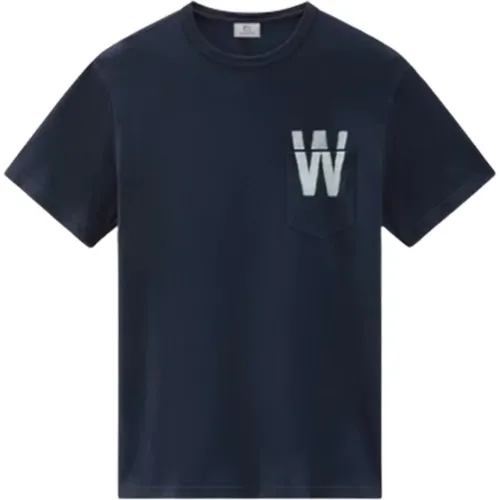 Baumwoll-T-Shirt mit Tasche,T-Shirts - Woolrich - Modalova
