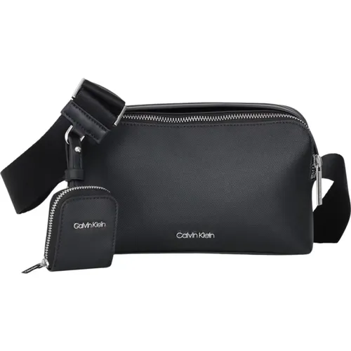 Schwarze Schultertasche mit Münztasche - Calvin Klein - Modalova