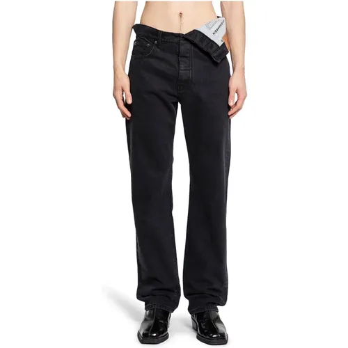 Schwarze Asymmetrische Taille Jeans,Straight Jeans - Y/Project - Modalova