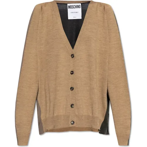 Cardigan with double sleeves , female, Sizes: XS, S - Moschino - Modalova