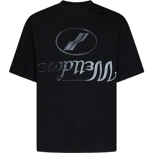 Destroyed Reverse Logo T-shirt , male, Sizes: XS, S, M, L - We11Done - Modalova