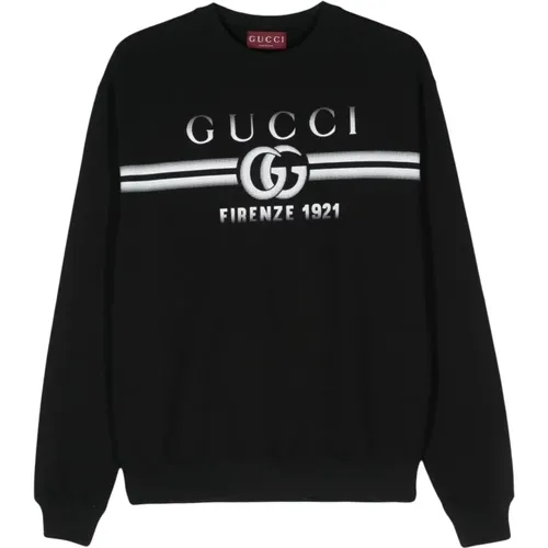 Sweater with Logo Print , male, Sizes: L - Gucci - Modalova