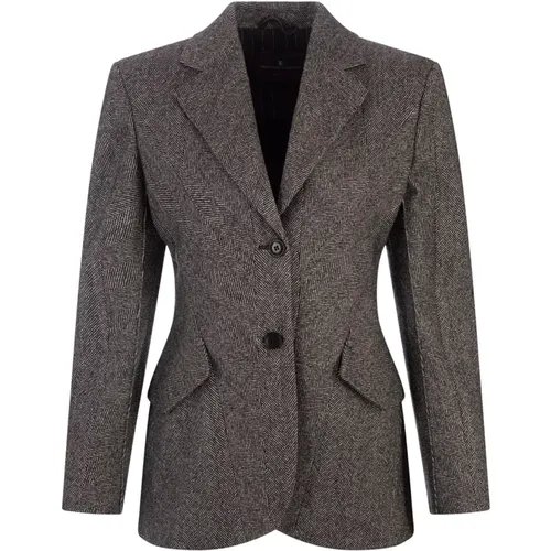 Slim Fit Herringbone Blazer , female, Sizes: M, S, L - Ermanno Scervino - Modalova