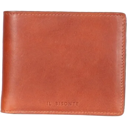 Leather Bifold Wallet , male, Sizes: ONE SIZE - Il Bisonte - Modalova
