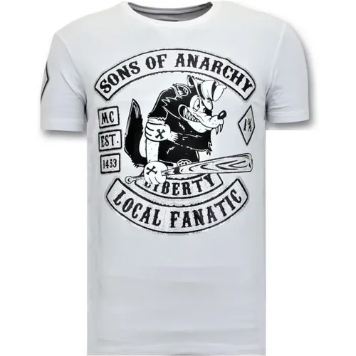 Exklusiver Herren T-Shirt-Druck - Sons of Anarchy MC - 11-6369W , Herren, Größe: XL - Local Fanatic - Modalova