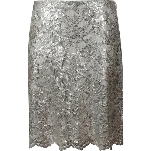 Silver Crochet Lace Skirt , female, Sizes: XS - Aspesi - Modalova