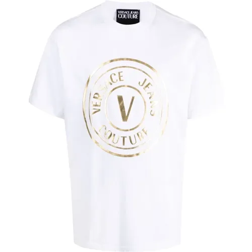 Weißes Logo T-Shirt , Herren, Größe: 2XL - Versace Jeans Couture - Modalova