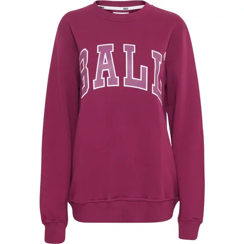 Magenta Sweatshirt with Cool Logo , female, Sizes: 2XL, XS, XL - Ball - Modalova