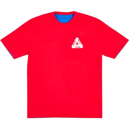 Limitierte Auflage Reverso T-Shirt Rot/Blau , Herren, Größe: M - Palace - Modalova