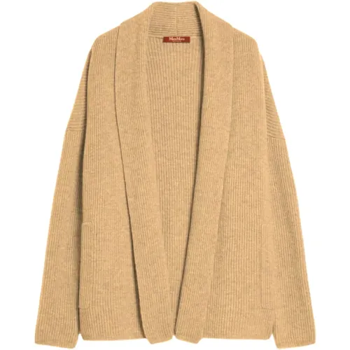 Beiger Cardigan mit Schalkragen , Damen, Größe: L - Max Mara Studio - Modalova