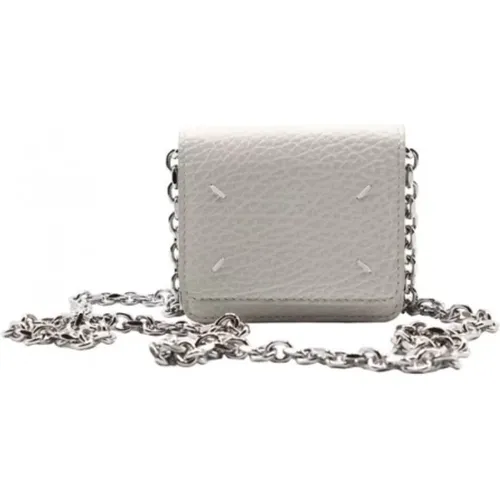 Grainy Leather Wallet Chain , female, Sizes: ONE SIZE - Maison Margiela - Modalova